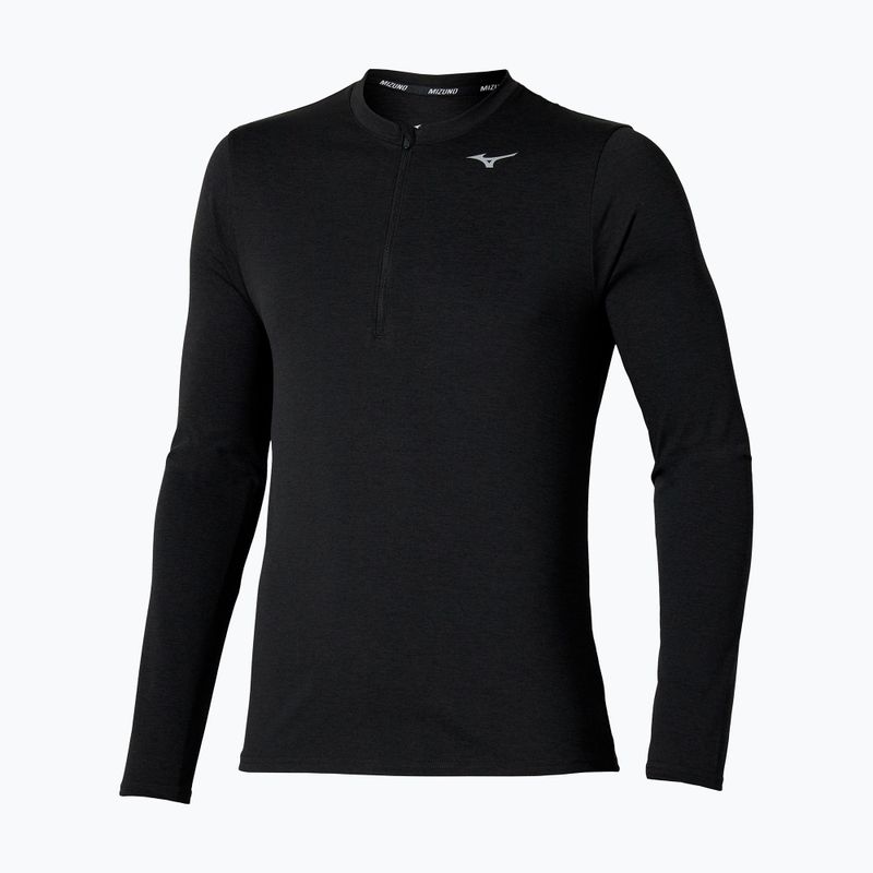 Мъжки тичащи блузи с дълъг ръкав Mizuno Core Impulse Half Zip Tee black