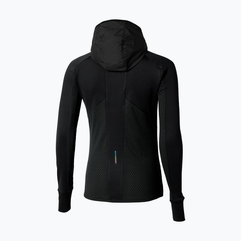 Дамско яке за бягане Mizuno Active Warm Hybrid Full Zip Hooded black 2