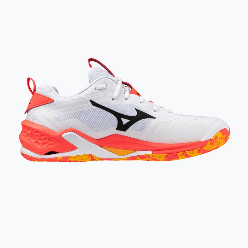 Mizuno Wave Stealth Neo 2 white/flery coral 2/citrus обувки за хандбал 2