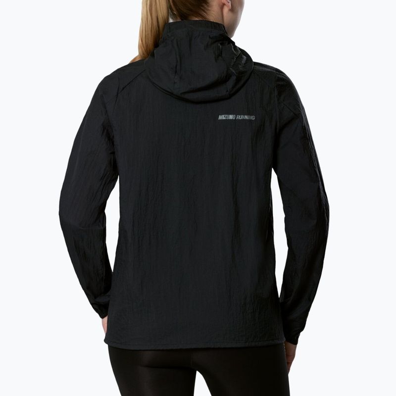 Дамско яке за бягане Mizuno Tech Light Hooded Jacket black 2