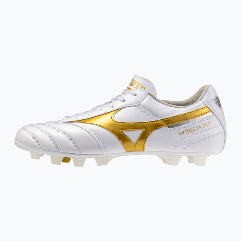 Футболни обувки Mizuno Morelia II Pro FG white/football gold/galaxy silver