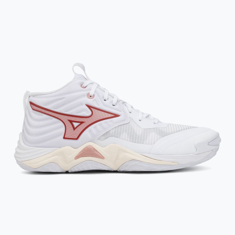 Дамски обувки за волейбол Mizuno Wave Momentum Elite Mid white/rose elegance/lava falls 2