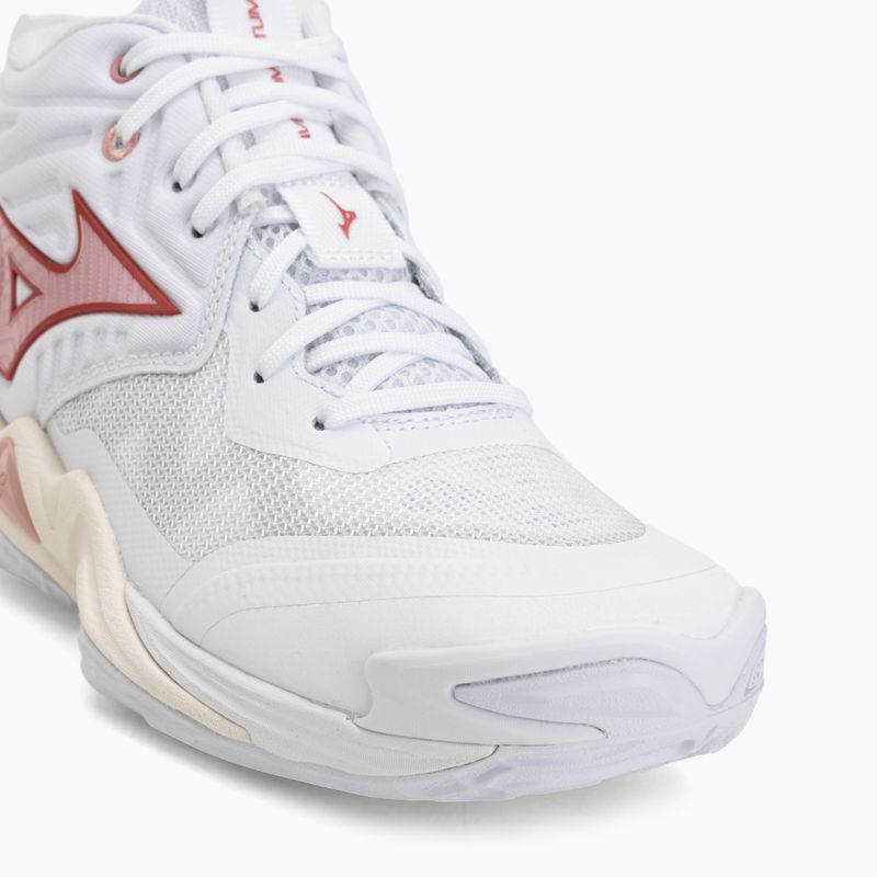 Дамски обувки за волейбол Mizuno Wave Momentum Elite Mid white/rose elegance/lava falls 7