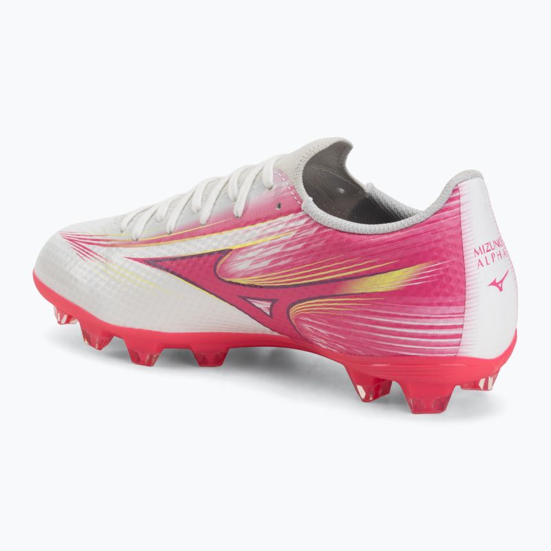 Детски футболни обувки Mizuno Alfa III Select Jr FG white/fuchsia purple 3