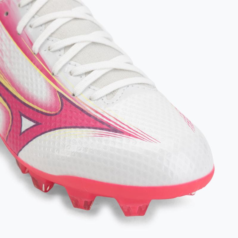 Детски футболни обувки Mizuno Alfa III Select Jr FG white/fuchsia purple 7