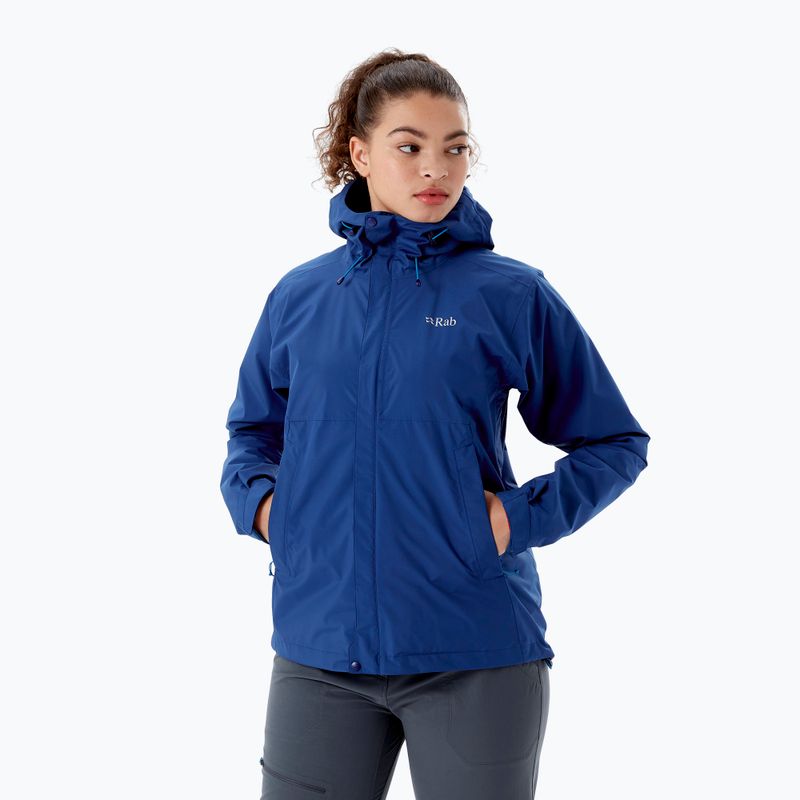 Rab Downpour Eco дамско дъждобранно яке patriot blue 3