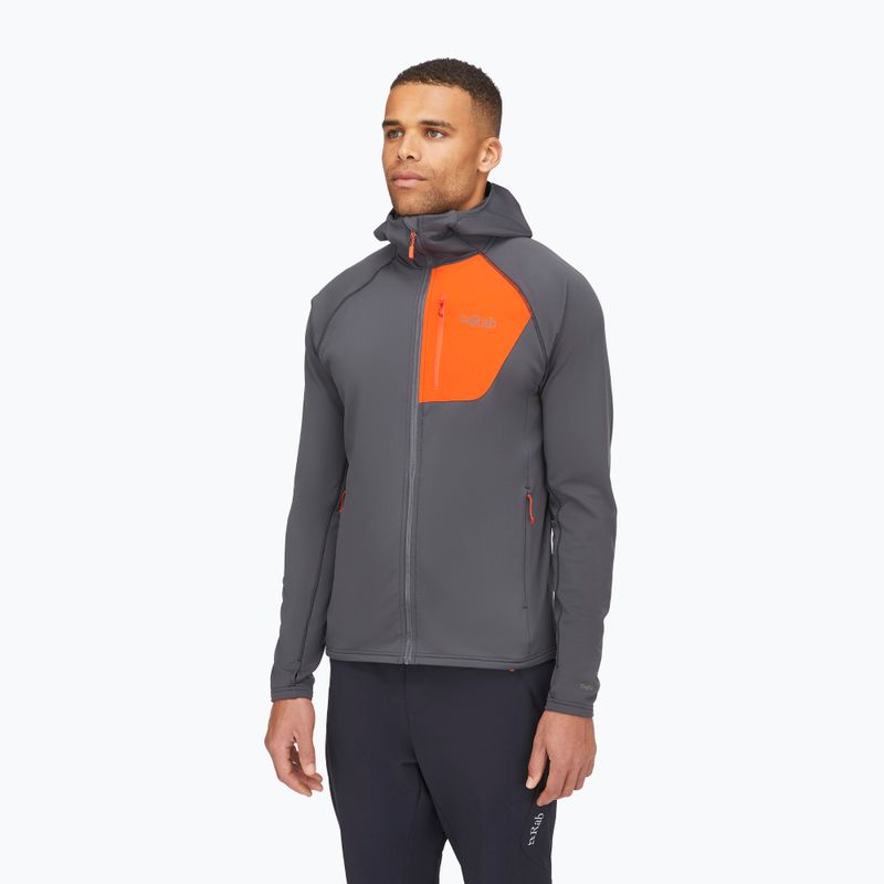 Мъжки суитшърт Rab Superflux Hoody graphene/firecracker 2
