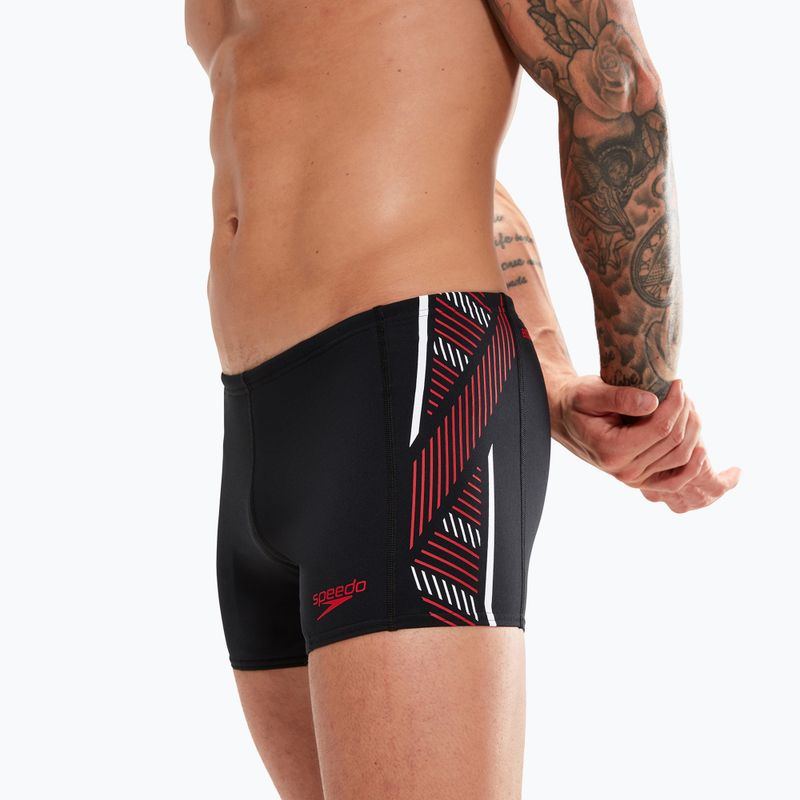 Мъжки боксерки за плуване Speedo Tech Panel Aquashort черни и червени 8-00303514539 7