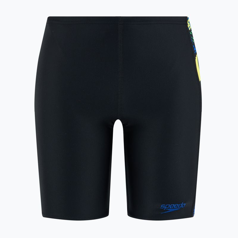 Детски шорти за плуване тип клин Speedo Allover Panel black / blue flame / bright yellow / green