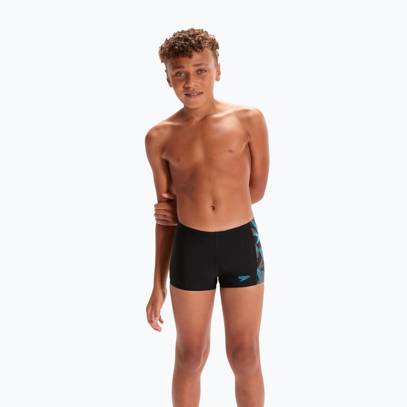 Детски бански Speedo HyperBoom Placement black/bolt/dove grey 4