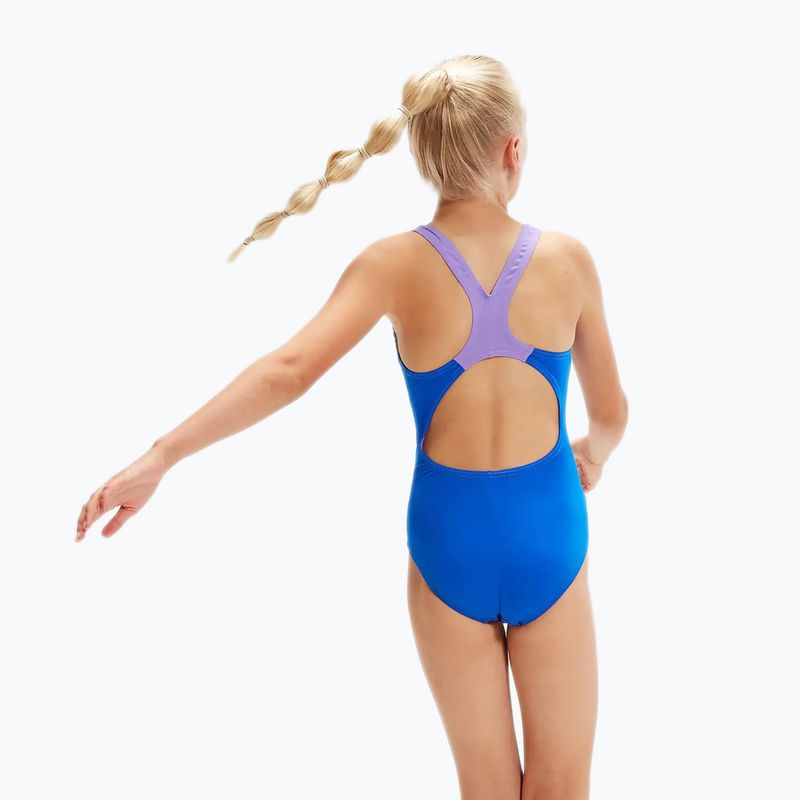 Speedo Digital Placement Splashback детски бански от една част синьо и лилаво 8-00262514737 6