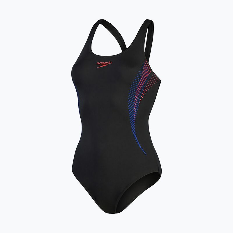 Speedo Placement Muscleback бански от една част черен 8-00305814836 5