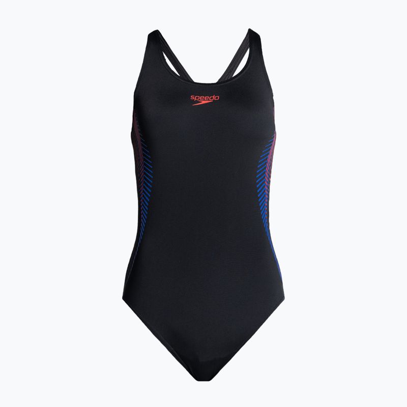 Speedo Placement Muscleback бански от една част черен 8-00305814836