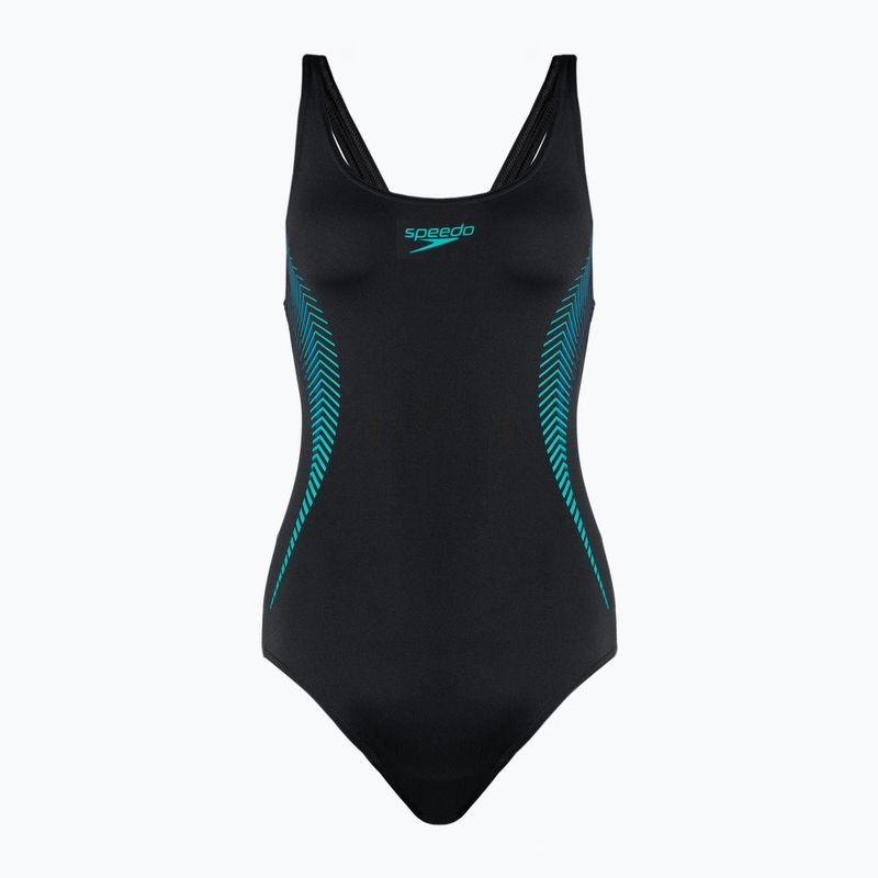 Speedo Placement Muscleback бански от една част черен 8-00305814837