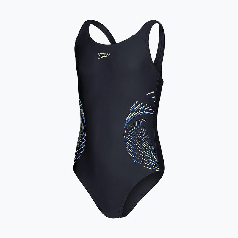 Speedo Детски бански костюм от една част с пластизолно разположение Muscleback черен 8-0832414380 3