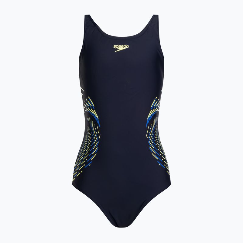 Speedo Детски бански костюм от една част с пластизолно разположение Muscleback черен 8-0832414380