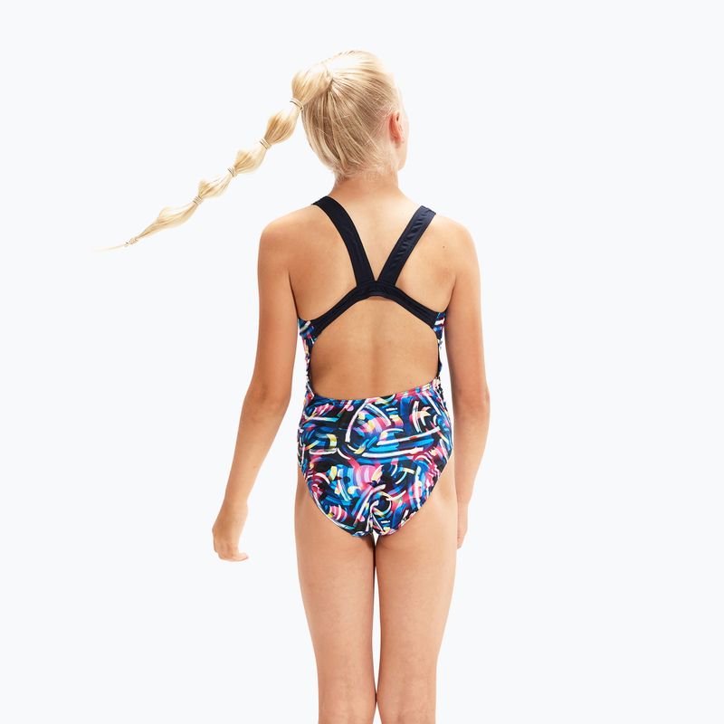 Speedo Digital Allover Leaderback детски бански от една част син/черен 8-1237714743 4