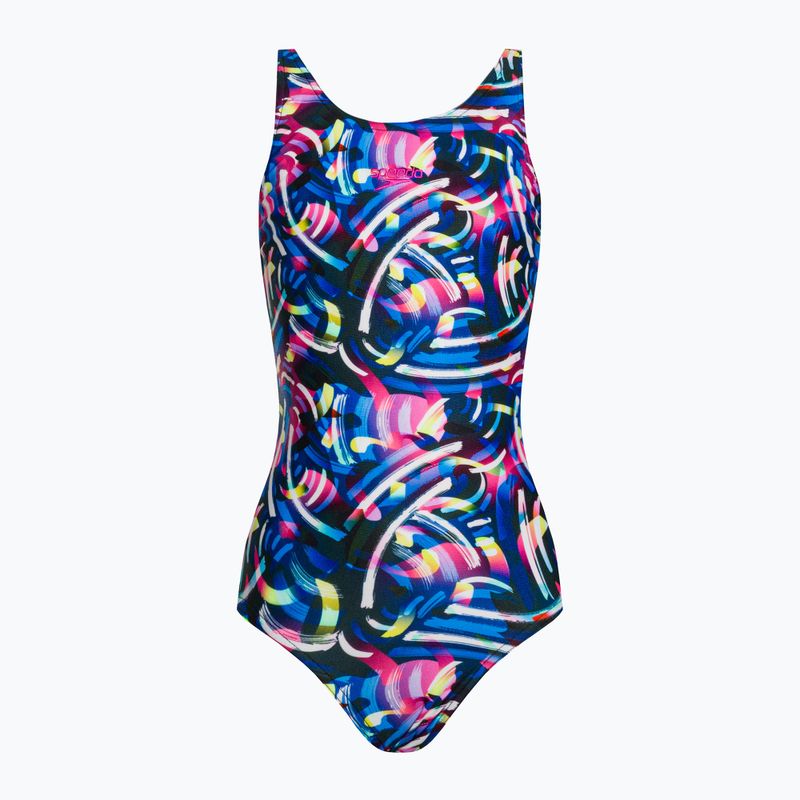 Speedo Digital Allover Leaderback детски бански от една част син/черен 8-1237714743