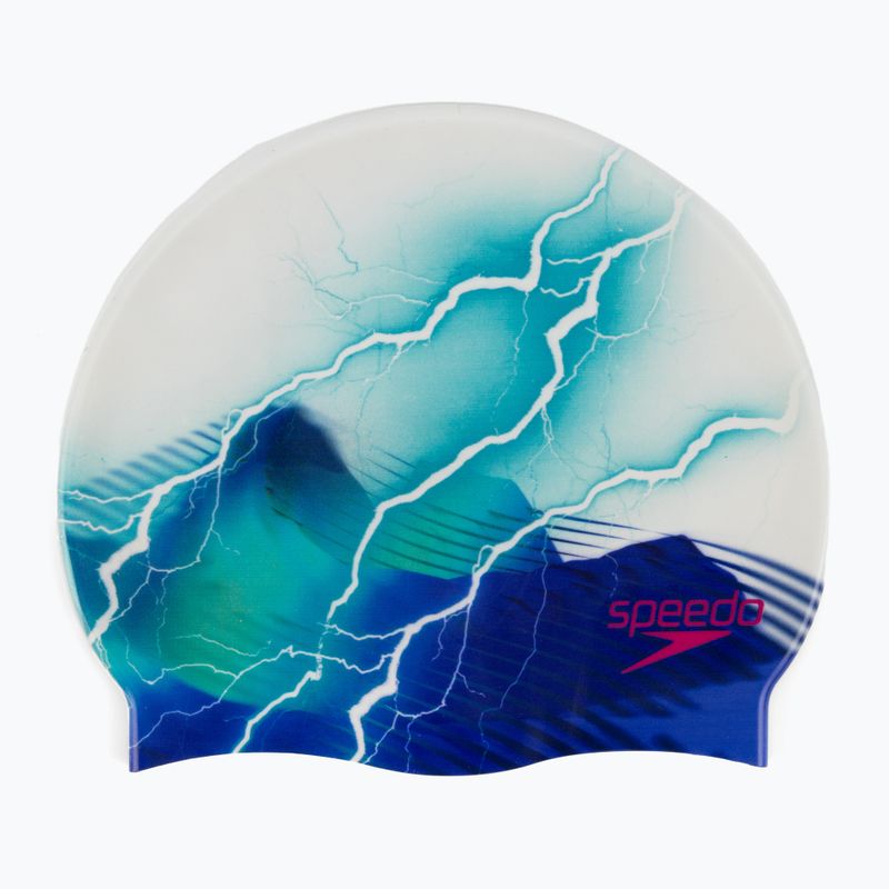 Speedo Цифрова шапка с печат бяло-синьо 8-1352414648
