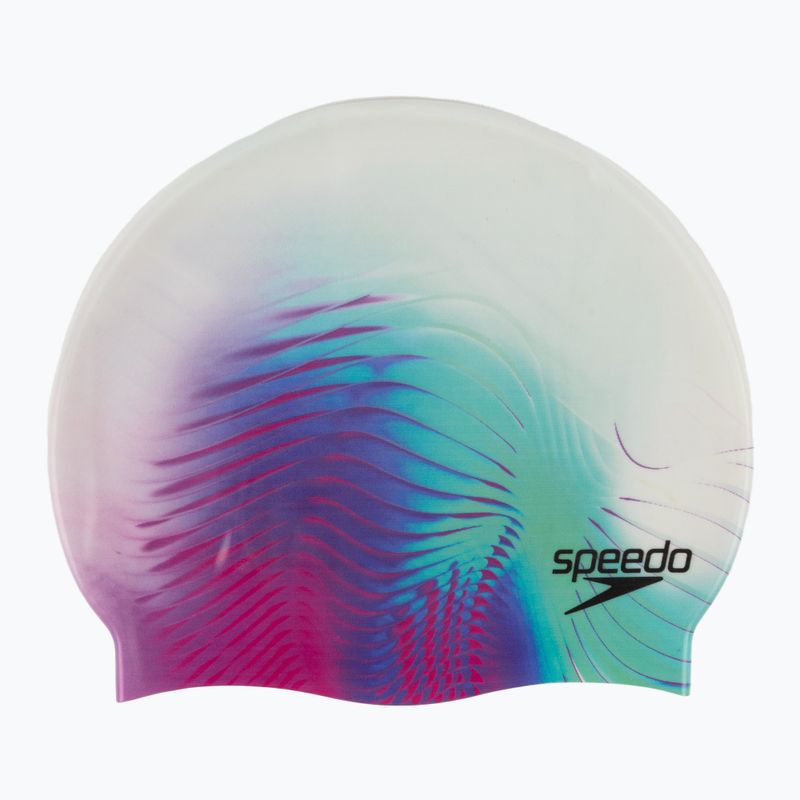 Speedo Цифрово отпечатана бяла и лилава шапка 8-1352414649