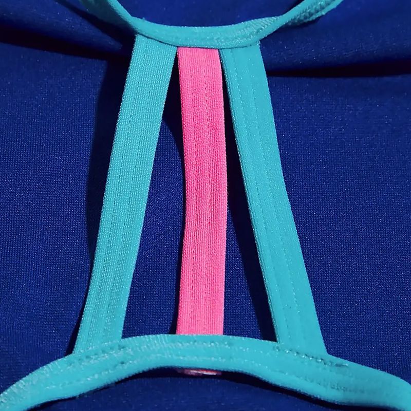 Speedo детски бански Solid Lane Line Back розово/синьо 2