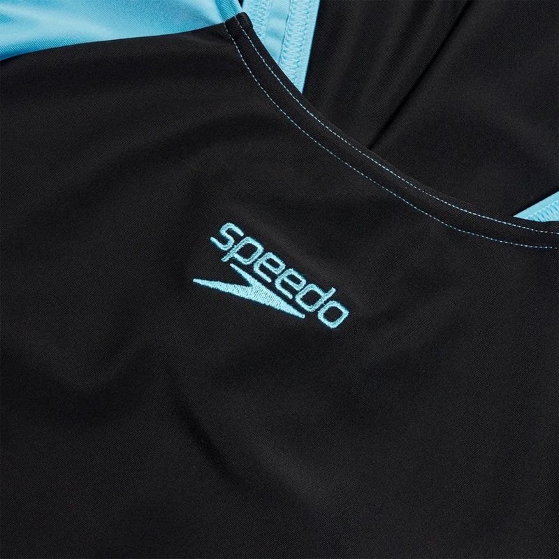 Speedo Colourblock Splice Muscleback дамски бански от една част черен/сладколилав/синьо пиктон 4