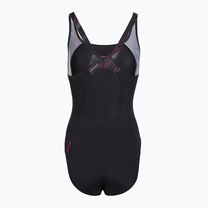 Дамски цял бански костюм Speedo HyperBoom Splice Muscleback black/electric pink 2