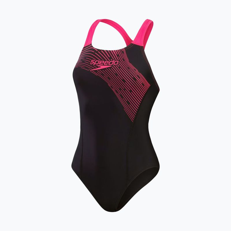 Бански костюм от една част Speedo Medley Logo black/electric pink