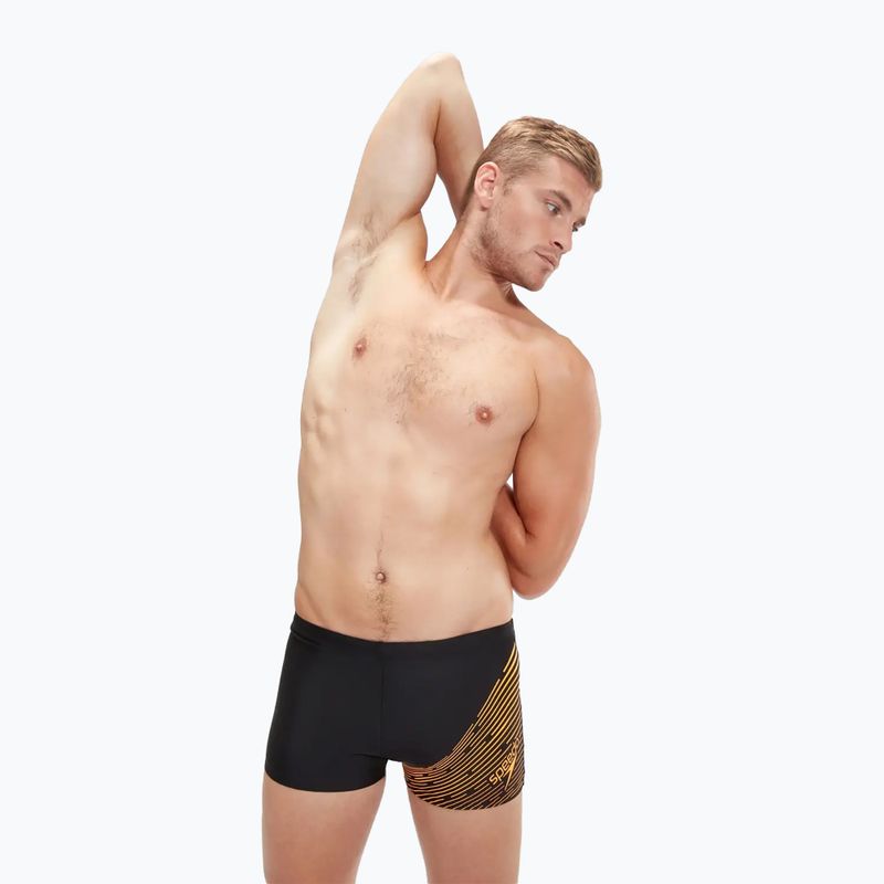 Мъжки боксерки за плуване Speedo Medley Logo black/mandarin peel 5