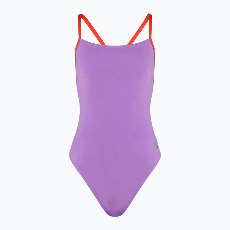 Speedo Solid Tie Back дамски бански костюм от една част sweet purple/watermelon