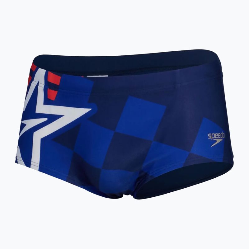 Мъжки бански Speedo Placement Digital Brief cerulean blue/true cobalt/watermelon/white