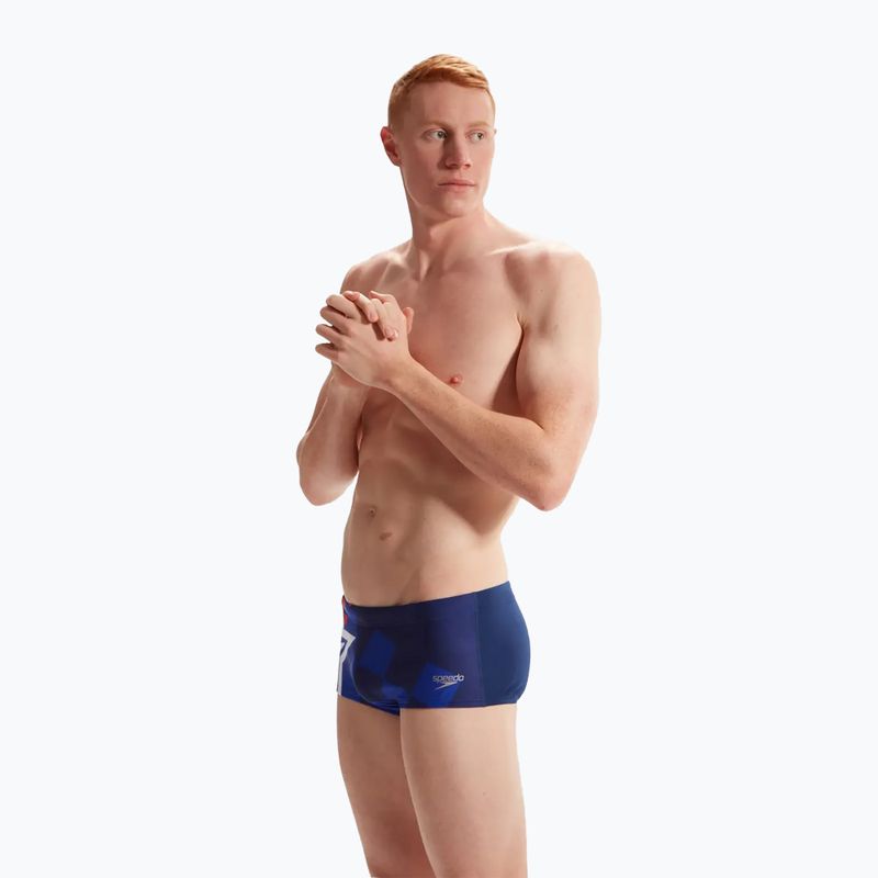 Мъжки бански Speedo Placement Digital Brief cerulean blue/true cobalt/watermelon/white 6