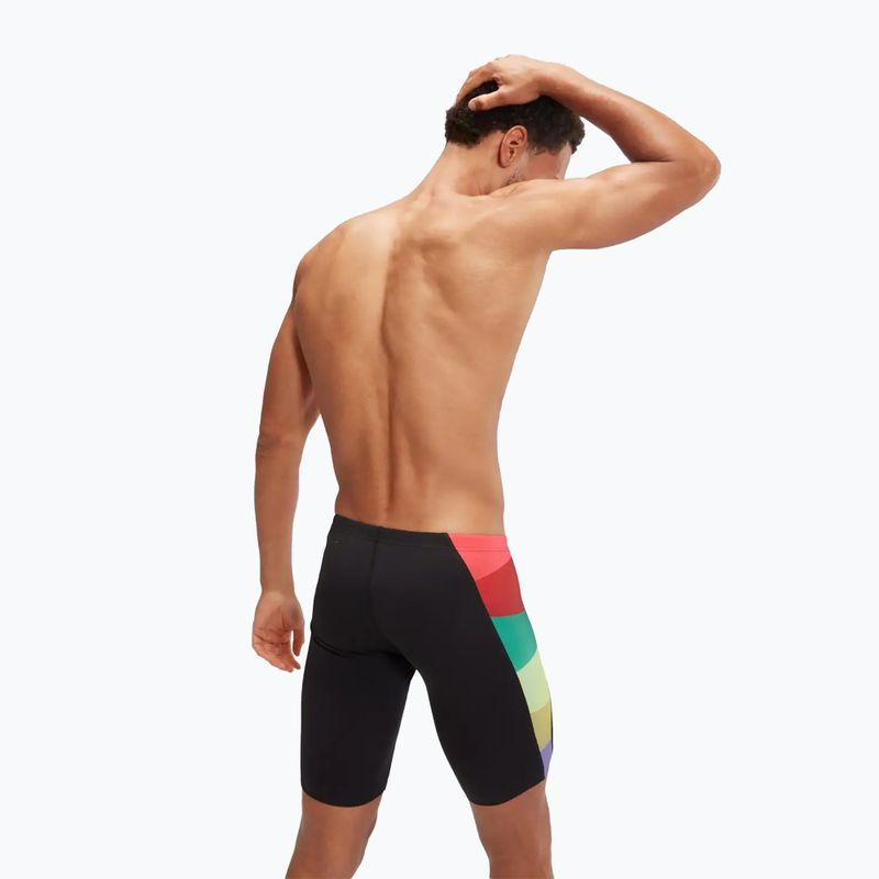 Мъжки бански Speedo Placement Digital V-Cut black/sweet purple/harlequin green/watermelon 6