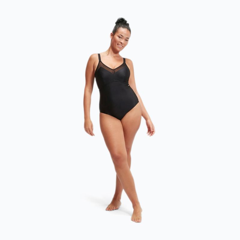 Бански от една част Speedo Shaping Mesh Detail One Piece black 2