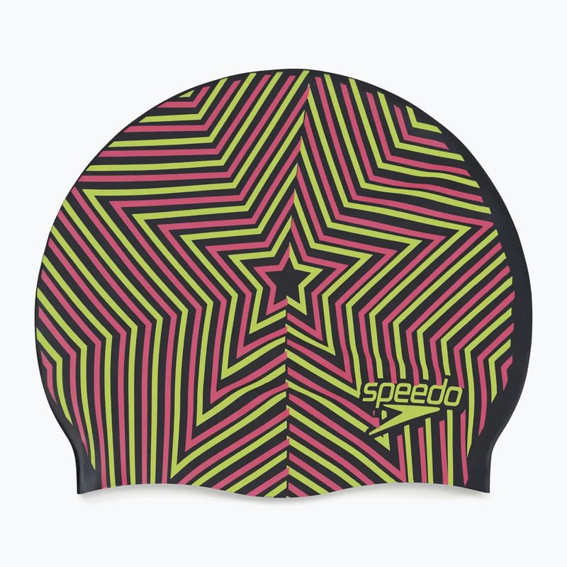 Speedo Reversible Slogan Junior детска шапка за плуване starburst true cobalt/flare pink 2
