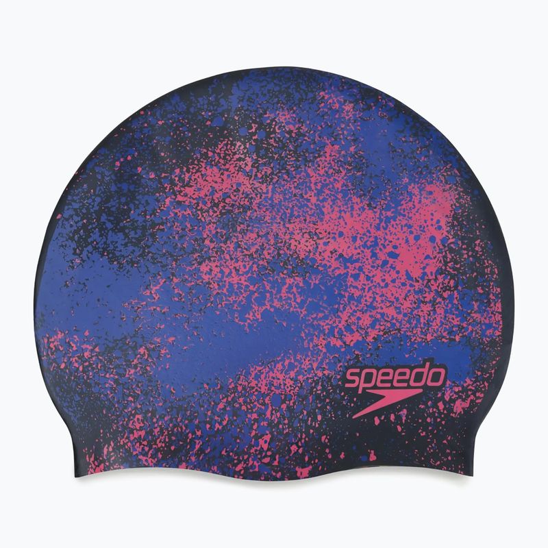 Speedo Reversible Slogan Junior детска шапка за плуване starburst true cobalt/flare pink