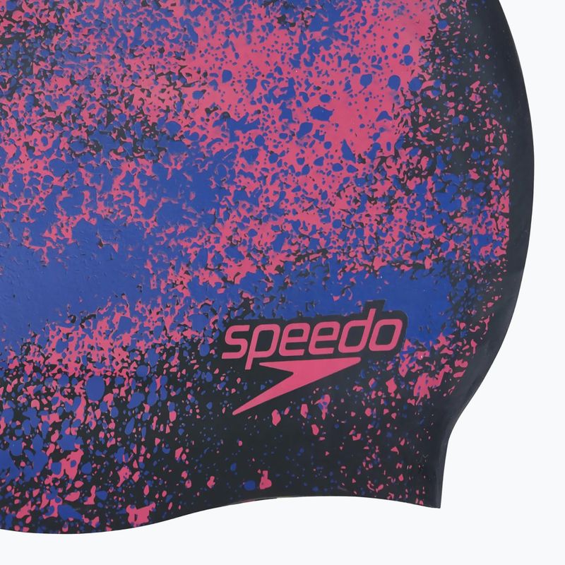 Speedo Reversible Slogan Junior детска шапка за плуване starburst true cobalt/flare pink 5