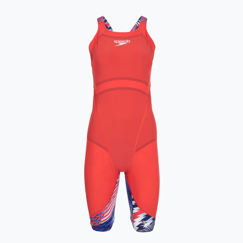Бански костюм Speedo Fastskin LZR Ignite Kneeskin flame red/bolt/white