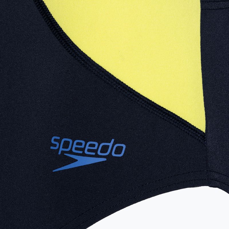 Speedo Бански костюм Colourblock Highneck Crossback true navy/sevres blue/lemon drizzle 3