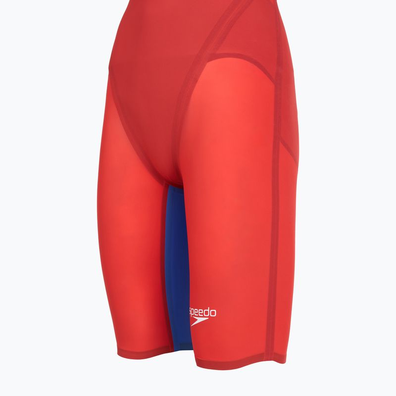 Дамски цял бански костюм Speedo Fastskin LZR Pure Valor 2.0 Openback Kneeskin flame red/cobalt pop 3
