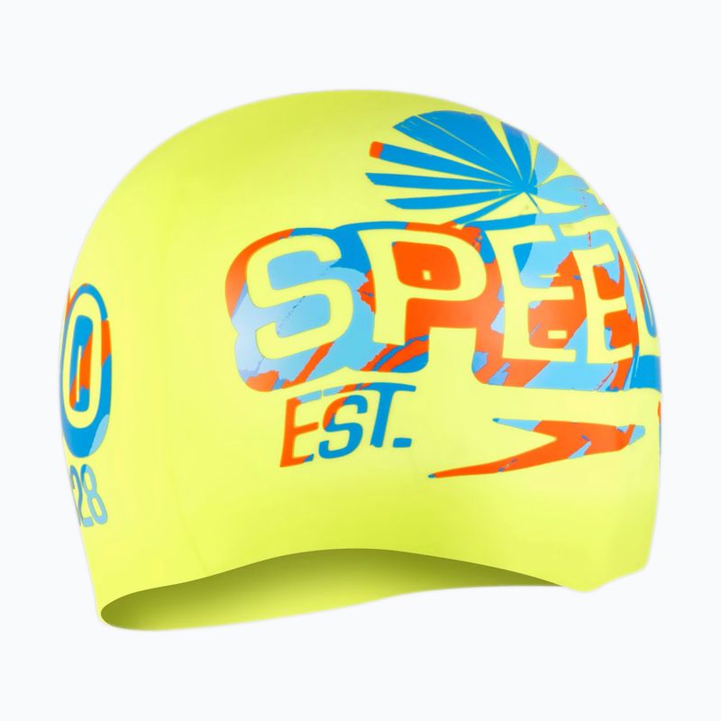 Шапка за плуване Speedo Printed Silicone lemon drizzle/picton blue/punch blue 2