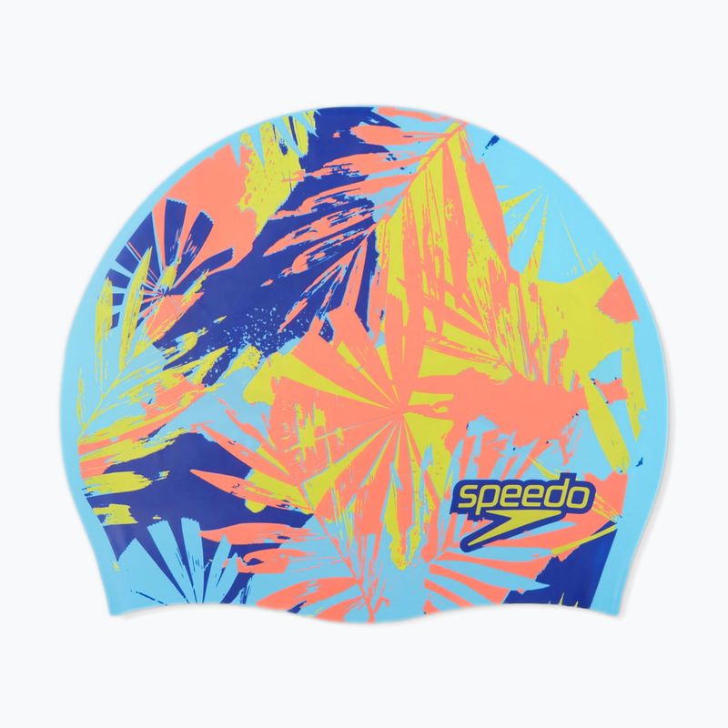 Детска шапка за плуване Speedo Reversible Slogan picton blue/lemon drizzle/siren red 2