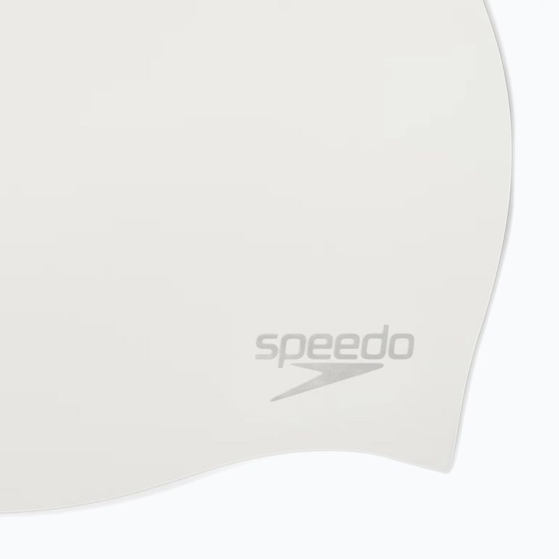 Шапка за плуване Speedo Plain Moulded Silicone white/silver 3