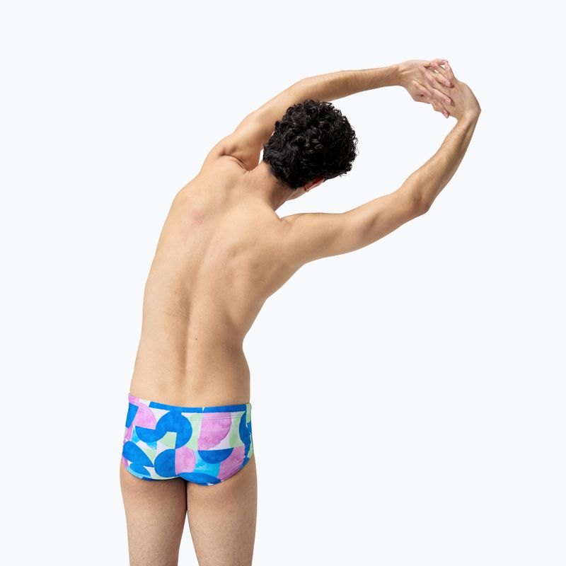 Мъжки боксерки за плуване Speedo 13,5 cm Allover Training Club Brief punch blue/kiki pink 3