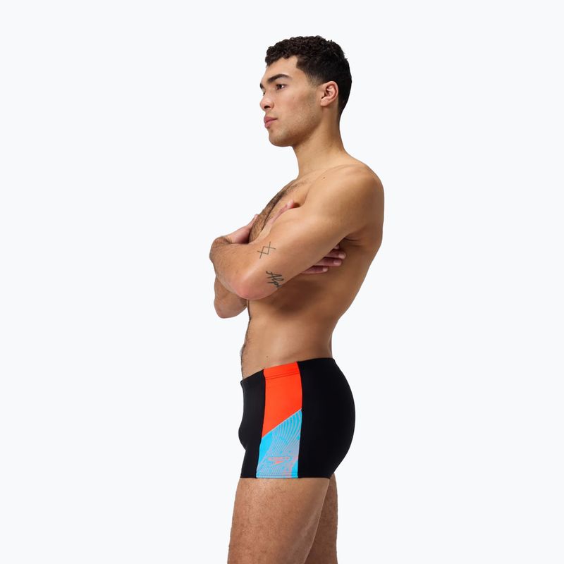 Мъжки боксерки за плуване Speedo Dive Aquashort black/siren red/piton blue 7