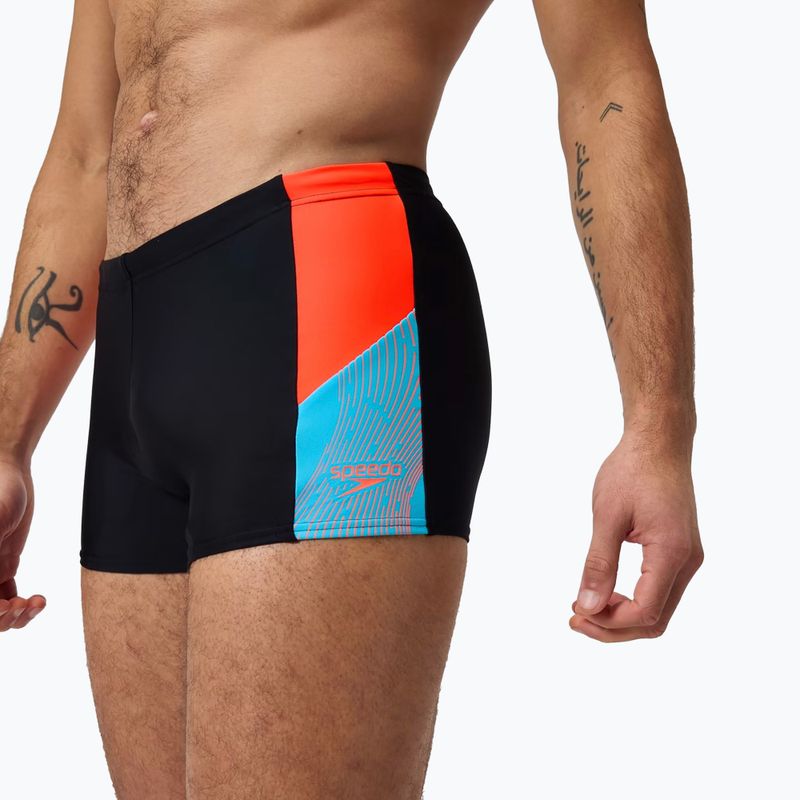 Мъжки боксерки за плуване Speedo Dive Aquashort black/siren red/piton blue 9