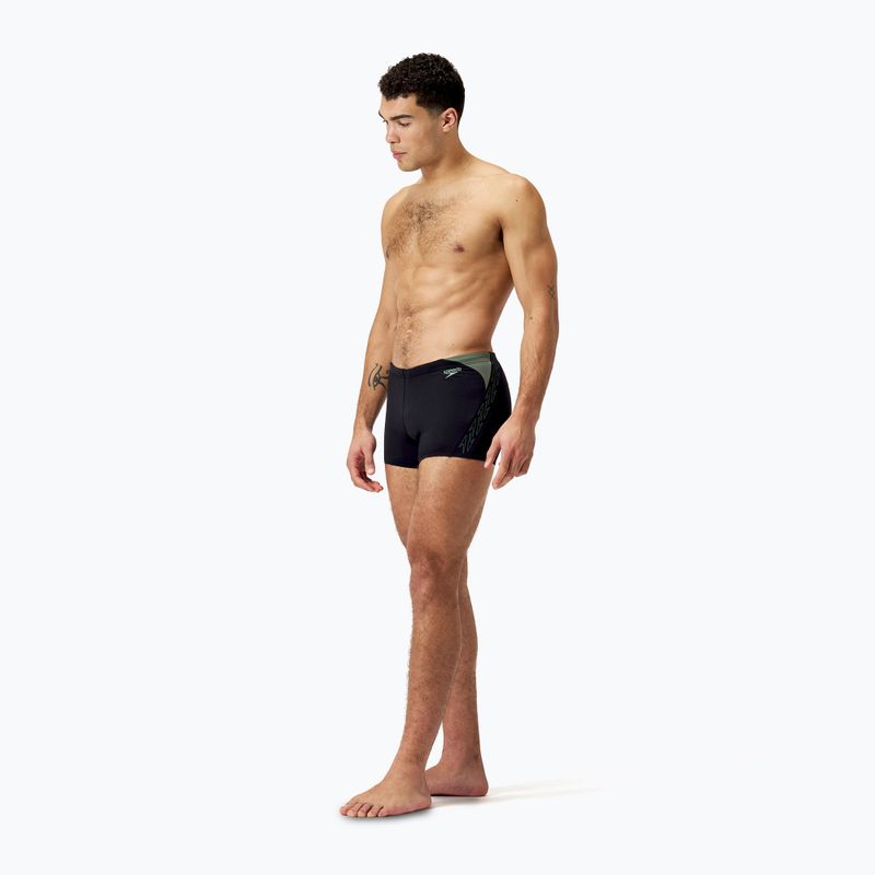 Мъжки боксерки за плуване Speedo HyperBoom Splice Aquashort black/ country green 2