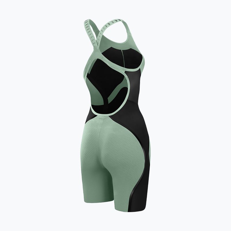 Дамски стартов бански костюм Speedo Fastskin LZR Pure Intent 2.0 Openback Kneeskin country green/black/trident 2