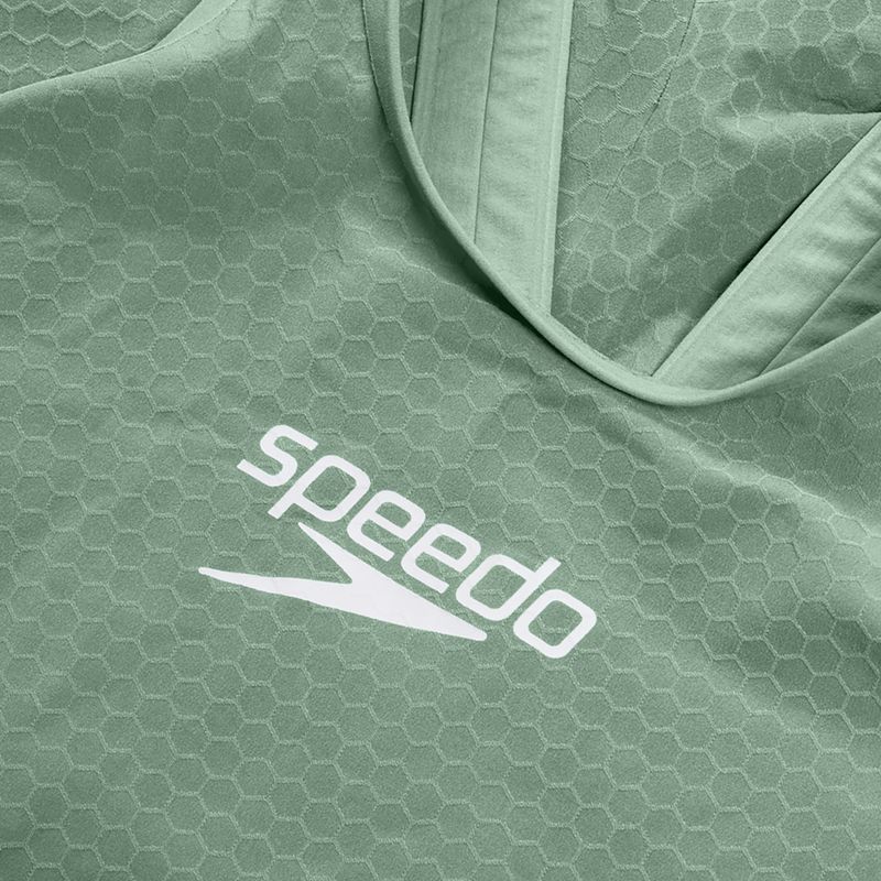 Дамски стартов бански костюм Speedo Fastskin LZR Pure Intent 2.0 Openback Kneeskin country green/black/trident 3