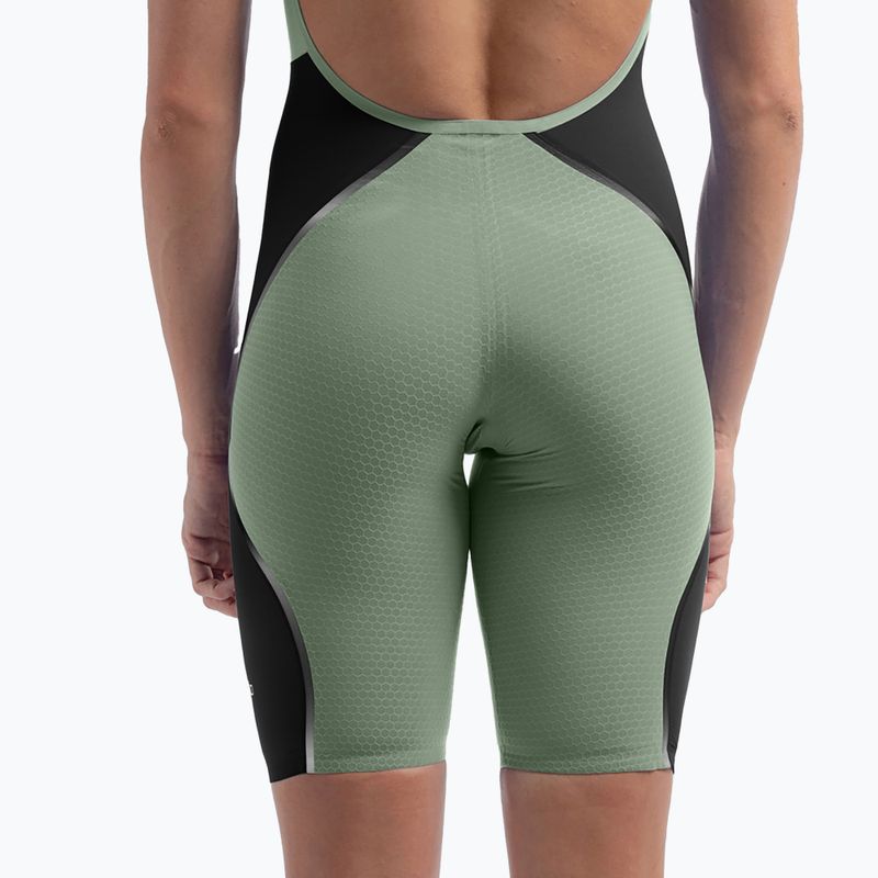 Дамски стартов бански костюм Speedo Fastskin LZR Pure Intent 2.0 Openback Kneeskin country green/black/trident 13